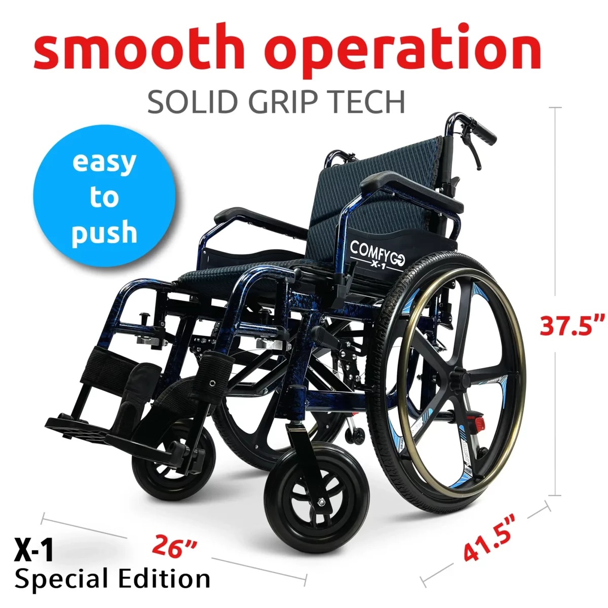 X-1 ComfyGO Lightweight Manual Wheelchair - Image 16
