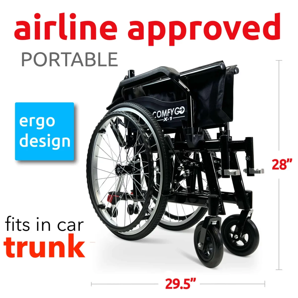 X-1 ComfyGO Lightweight Manual Wheelchair - Image 19