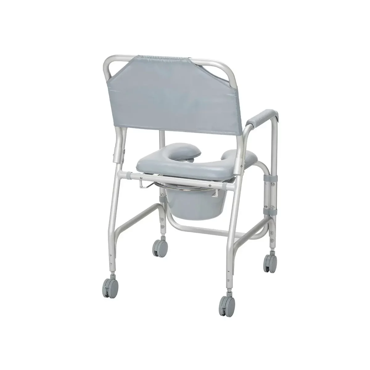 Aluminum Shower Chair and Commode with Casters - Image 3