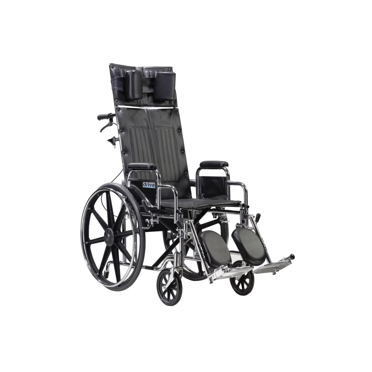 the image show a full reclining wheelchair