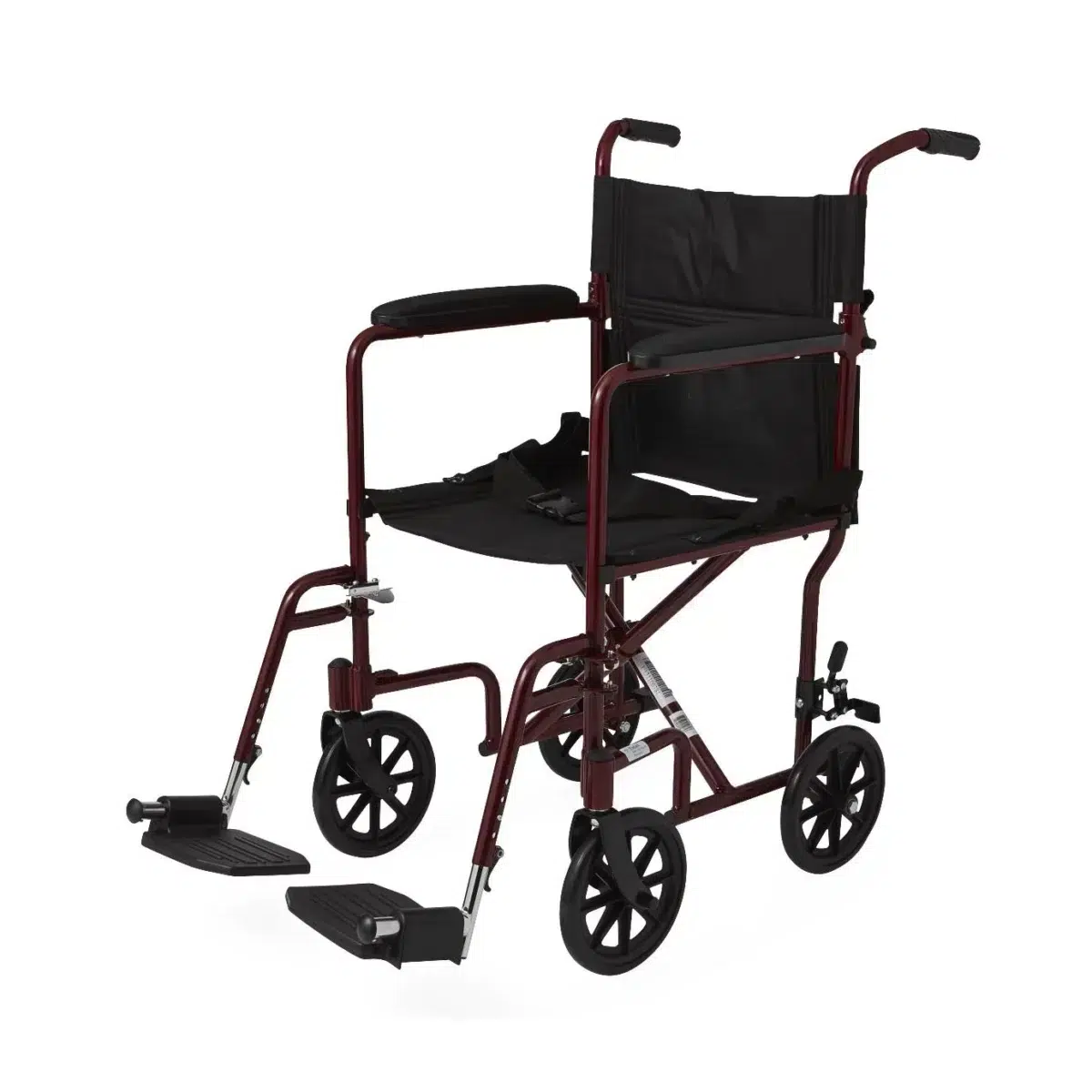Medline Aluminum Transport Chair with 8" Wheels - Image 2