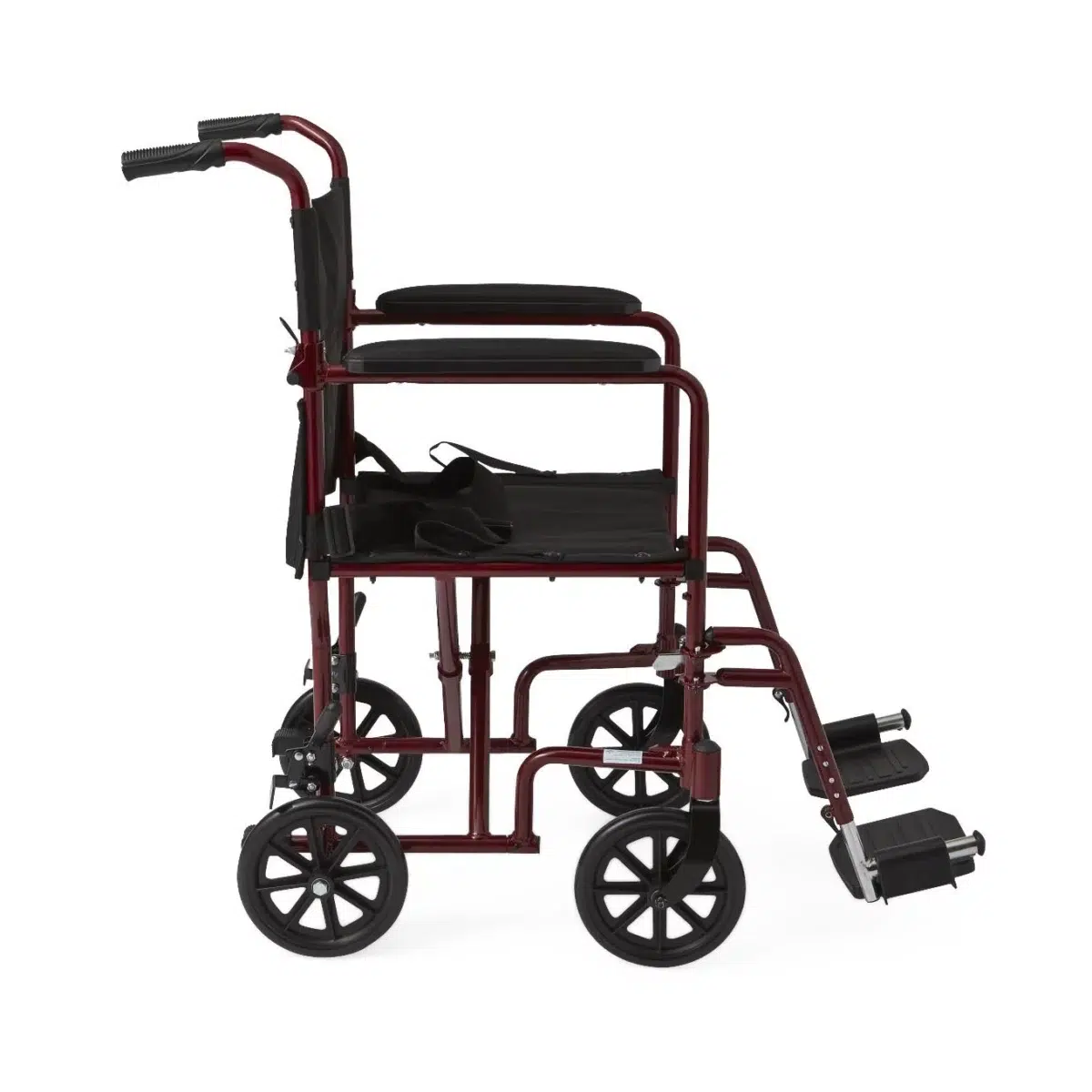 Medline Aluminum Transport Chair with 8" Wheels - Image 5