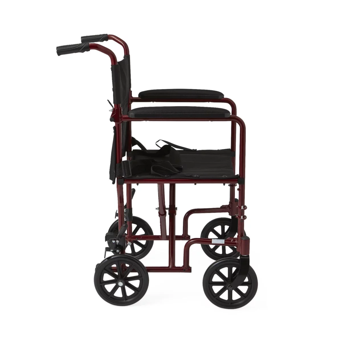 Medline Aluminum Transport Chair with 8" Wheels - Image 4