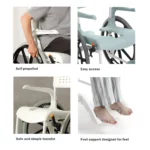 Etac Clean 24" Self Propelled Shower Commode Chair - Image 5