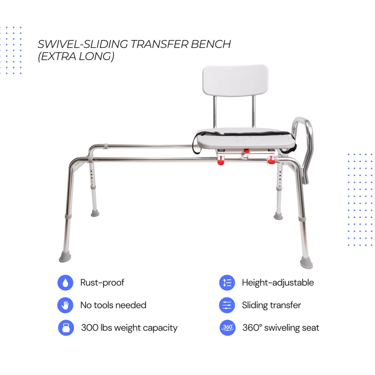 Eagle Health Swivel Sliding Transfer Bench - Image 3