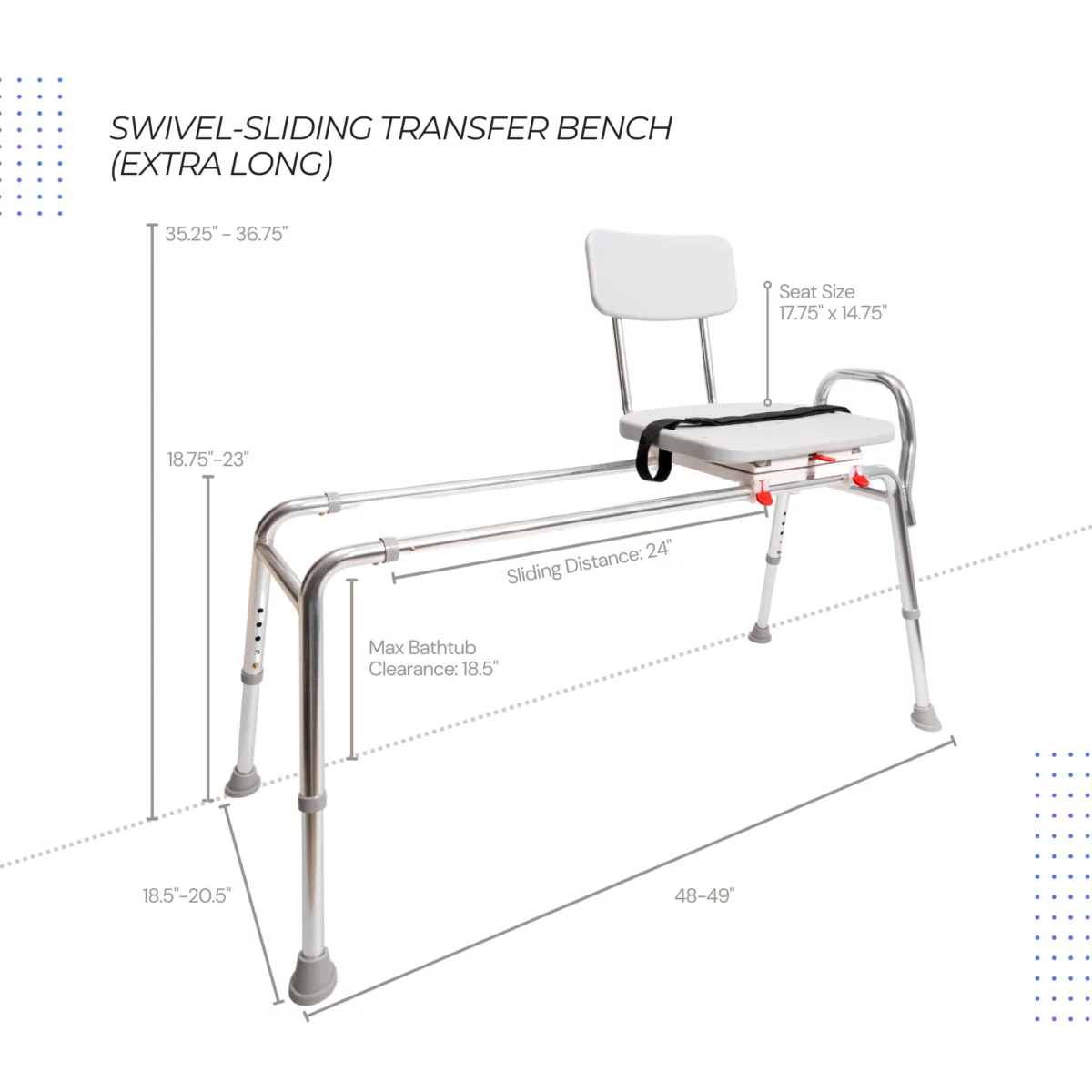 Eagle Health Swivel Sliding Transfer Bench - Image 6