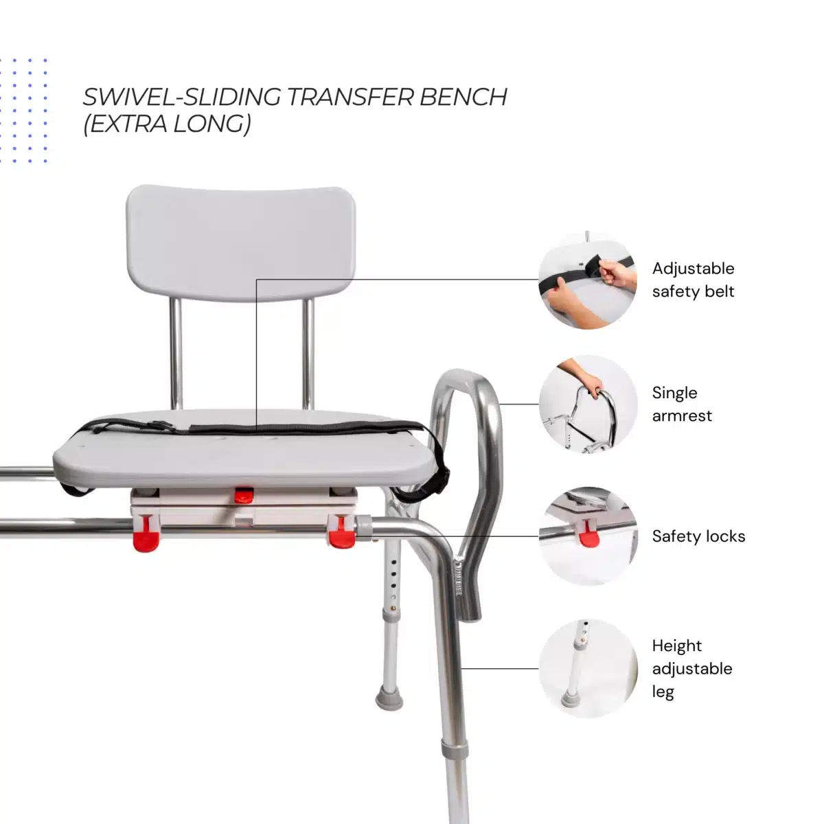 Eagle Health Swivel Sliding Transfer Bench - Image 5