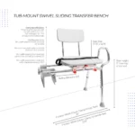 Eagle Health Tub-Mount Swivel Sliding Transfer Bench - Image 8