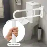 Flip-Up Toilet Grab Bar with Paper Holder - Image 2