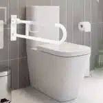 Flip-Up Toilet Grab Bar with Paper Holder