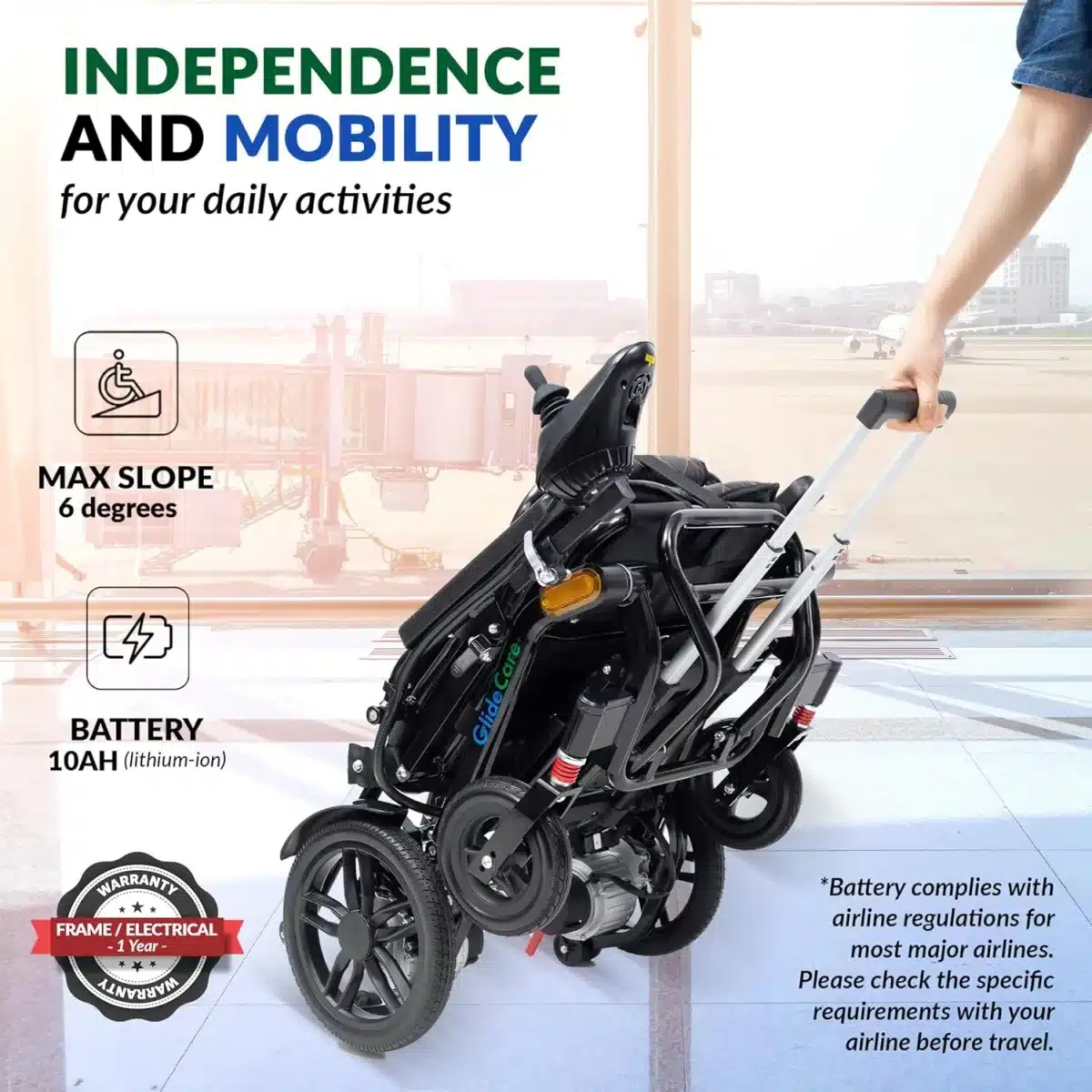 Glide Care G-5 Lightweight Folding Power Wheelchair - Image 5